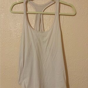 lululemon athletica Light Pink Striped Racerback Tank Top
